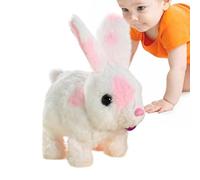 Zuasdvnk Juguetes de Bunny realistas, Animal de Peluche en Movimiento de Conejo,6 Pulgadas de Felpa Conejo electrónico punteado Felpa de Pascua Campana | Bunny de Peluche Caminar y Orejas