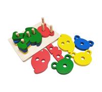 Zuasdvnk Juguetes para ordenar y apilar,Juguetes de madera apilables - Apilador de reconocimiento de colores en forma de oso | Apilador de reconocimiento de color de madera, juguetes sensoriales