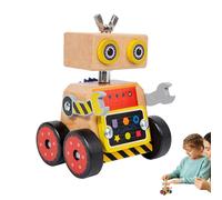 Zuasdvnk Kit de construcción de Robots para niños,Kit de construcción de Robots, Robot ensamblador de Madera, Juguetes creativos de Madera del Edificio del Robot, Juguete de Madera del Modelo de