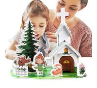 Zuasdvnk Kit De Puzzle 3D - Arquitectónico y Dibujos Animados en 3D,Proyecto Creativo De Maqueta Miniatura Y Actividad Interactiva para Niños Y Jóvenes