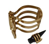 Zuasdvnk Ligadura del portavoz de saxofón, Fijación de ligadura de saxofón alto - Fijar doble tornillo Ligadura SAX con doble tornillo - Accesorios de clip de saxofón portátil estable para