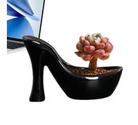 Zuasdvnk Macetas para macetas de Interior, Maceta de cerámica | Macetas suculentas en Forma de tacón Alto de cerámica,Jardinera de Interior para Mesa, estantes, Balcones y