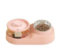 Zuasdvnk Maeur de Gatos y Dispensador de Agua, Alimentador de Gato Automático | 2 en 1 Dispensador de Alimentos para Gatos | Soporte Cervical Inclinable, Diseño Silencioso, Suministros