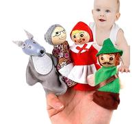 Zuasdvnk Marionetas con dedos de animales,Marionetas familiares con dedos | 4 títeres de dedos para la hora del cuento,Juego de títeres de dedos para fiestas, juguetes de baño educativos