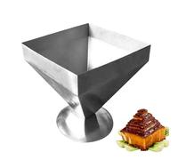 Zuasdvnk Molde de pirámide de acero inoxidable, molde de torre para platos de alimentos, pirámide de acero inoxidable, reutilizable, resistente al calor, molde para hornear para postre, pasteles