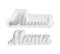 Zuasdvnk Moldes del Día de la Madre para la resina, Mama Resin Mold,MAMA Jarrones de Silicona - Holder Planter Cactus Plaster Holder Molde para Word Sign Art Artists