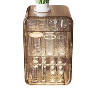 Zuasdvnk Organizador de almacenamiento para juego de té a prueba de polvo, escurreplatos a prueba de polvo | Caja de almacenamiento a prueba de polvo Organizador transparente para tazas | Organizador