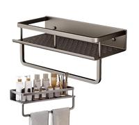 Zuasdvnk Organizador de montaje en pared para baño, soporte para contenedores de pared | Estante para baño - Estante de almacenamiento de baño drenante, estantes colgantes de pared sin taladro