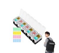 Zuasdvnk Organizador de píldoras de medicina Viajes, organizador de píldoras desmontables, Estuche desmontable para pastillas, Dispensador de medicina hermética con ranuras de etiqueta para