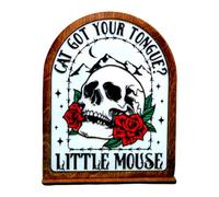 Zuasdvnk Panel de marco de esqueletos de Halloween, panel de decoración de cráneo,Esqueleto de cabeza de cráneo con arte | Póster de flores de rosas rojas esqueleto, decoración gótica