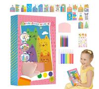 Zuasdvnk Papel Rainbow Speegee, Scratch Paper Art Set para Los | Colorido Juego de Pintura educativa para Los - Dibujo de Materiales para rascar para Les, Viajes, Familia, Amigos,