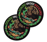 Zuasdvnk Parche con emblema mexicano, parche bordado mexicano, nacional patriótica multiusos, 2 bonitos escudos de México, parches decorativos coloridos para chalecos, sombreros, chaquetas