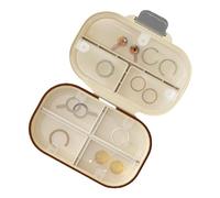 Zuasdvnk Pastillero de viaje, de píldoras portátil, Pastillero portátil de 7 compartimentos apto para viajes, dispensador de píldoras con tapa de gran capacidad con grabadora rotativa para