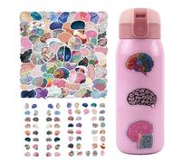Zuasdvnk - Pegatinas para botella de agua cerebral, pegatinas para el cerebro - 110 pegatinas impermeables de dibujos animados,Pegatinas para ordenador portátil para equipaje, refrigerador,
