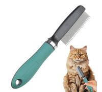 Zuasdvnk Peine antipulgas | Peine para perros de acero inoxidable para la cara, cepillo ergonómico para perros de pelo largo para desenredar, recortar y desfiltrar en los procesos de baño