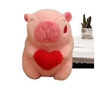 Zuasdvnk Peluche Capibara relleno, Peluche Capibara,Simpático capibara con muñeca de peluche de corazón | Divertido animal de peluche, simpático peluche de San para salón, dormitorio