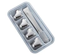 Zuasdvnk Piedras de hielo reutilizables, bloque de hielo para botellas de agua | Beber reutilizable del bloque de hielo de metal, en forma de corazón de acero inoxidable con tecnología de