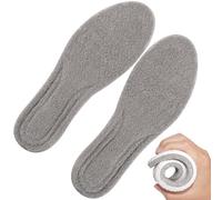 Zuasdvnk Plantillas de lana para mujer, plantillas de lana para zapatos, plantillas deportivas de forro polar, reemplazo de plantillas cálidas, inserciones de confort de cojín grueso, absorbentes de