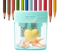 Zuasdvnk Sacapuntas - Suministros Portátiles de Doble Agujero de Colores,Sacapuntas Para Lápices De Color,Para Niños Aula Creación Artística Oficinas De Artistas Hogar Dibujo Guardería Maquillaje