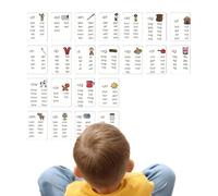 Zuasdvnk Tarjetas Flash de Palabras Comúnes,Tarjetas Flash de aprendizaje de palabras a la vista | Animales Vocabulario Palabras Juego de Tarjetas Flash 22 Hojas,Tarjetas de enseñanza de la cognición