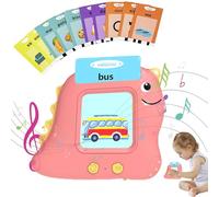 Zuasdvnk Tarjetas flash parlantes, juguetes de desarrollo del lenguaje para niños - Dinosaur Talking Máquina de tarjetas parlantes audibles,Juguetes educativos Juguetes de voz, máquina de lectura