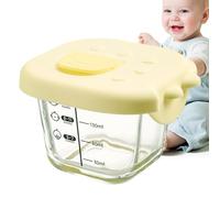 Zuasdvnk Tazones de comida para, pequeño recipiente de alimentos de vidrio | Contenedores de almacenamiento para congelador de diseño de dinosaurio de dibujos animados de 230 ml - Pequeños frascos de