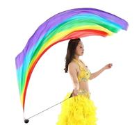 Zuasdvnk Velo de seda de baile multicolor Poi, velos de seda para la danza del vientre | Elegante bufanda de velo de seda Poi Ball Streamer,Streamer Poi elegante de danza del vientre, velo bufanda en