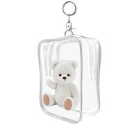 Zuasdvnk Vitrina de muñecas, Estuche Transparente pequeño | Estuche Cuadrado para muñeca pequeña,Bolsa de Llavero con Pantalla de Figura Cuadrada, Organizador Transparente para Figuras pequeñas