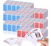 Zubebe Paquete de 200 cartas de juego a granel de 2.25 x 3.5 pulgadas, tamaño de póquer, índice estándar, rojo y azul, artículo de juego de viaje para actividades, suministros de fiesta, juegos