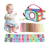 Zubehors Caja De Pañuelos Juguete para Bebé, Mordedor Y Libro De Tela Educativo, Juguete De Caja De Pañuelos para Bebé, para Avión Coche Niña Niño Infante Viaje Bebés 9-12 Meses Pascua Navidad
