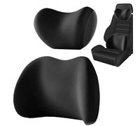 Zubehors Ergonomic Memory Foam Car Seat Cushion & Neck Pillow Set - Lumbar Support For Chair and Car, Portable Back Support Headrest Pillow with Adjustable Straps, Car Accessories