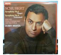 ZUBIN MEHTA AND ISRAEL PHILHARMONIC ORCHESTRA - SCHUBERT SYMPHONY NO 4/SYMPHONY NO 8 LP (VINYL ALBUM) UK DECCA 1978