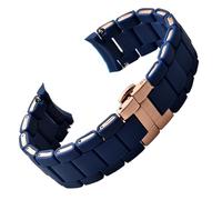 ZUC Banda de reloj de acero de goma de silicona negra blanca para Armani AR5905 | 5906 | 5920 | 5919 | 5859 Mujeres de 20 mm Pulsera de correa de muñeca de 23 mm(Blue rose gold,20mm)