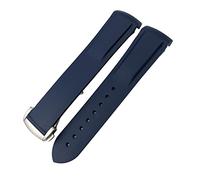 ZUC Banda De Reloj De Silicona De Goma 19mm 20mm 21mm 22mm Para La Conquista De Hidroconques para Longines VHP Correa De Relojes Deportivos Impermeables(Dark blue,20mm)