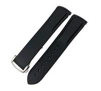 ZUC Banda De Reloj De Silicona De Goma 19mm 20mm 21mm 22mm Para La Conquista De Hidroconques para Longines VHP Correa De Relojes Deportivos Impermeables(Black,20mm)