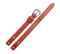 ZUC Bandas de reloj de dama de cuero genuinas para f ossil ES4340 ES4119 ES4000 Mira correas con tornillo de 8 mm rojo negro blancelino blancos(Brown silver,8mm)
