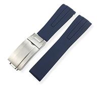 ZUC Bandas de reloj de goma de silicona de 20/21mm deportes adecuados para IWC Marcos EL PEQUEÑO PRÍNCIPE Grande PILOTO Accesorios de reloj Spitfire TimeZone(Navy Blue,19mm)