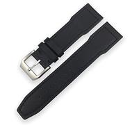 ZUC Cintas De Reloj De Reloj De Reloj De Cuero Genuino De 20mm 21mm Para IWC Cronógrafo Mark Spitfire Watch Accesorios Portugués Bracelete(Black black line,20mm)