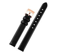 ZUC Correa de cuero genuina para Swarovski 5158517/5158544/5158972 Watchaccesorsories Fashion Pulsera de 12 mm Watch Watch Store(Black rose gold)