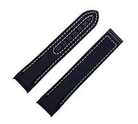 ZUC Correa De Reloj De Goma De Nailon De 20mm 22mm Para Omega SEAMASTER PLANET OCEAN, Cierre Desplegable, Correa De Reloj, Accesorios, Cadena De Pulsera(Black White,22mm-Gold Buckle)