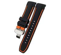 ZUC Correas de reloj de silicona de goma de 23mm y 24mm, correa de reloj suave especial para pulseras T035617 T035627 T035(OrangeButterflyClasp,23mm)