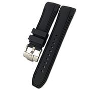 ZUC Correas de reloj de silicona de goma de 23mm y 24mm, correa de reloj suave especial para pulseras T035617 T035627 T035(Black Pin Clasp,23mm)
