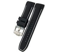 ZUC Correas de reloj de silicona de goma de 23mm y 24mm, correa de reloj suave especial para pulseras T035617 T035627 T035(Gray Pin Clasp,24mm)