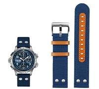 ZUC Para el reloj de aviación Hamilton Khaki H77616533 H70615733 Watch Strap Men Watchband Beyond Wind Speed Series Nylon Canvas 20 mm 22 mm(Blue silver Pin)