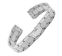 ZUC Para la cadena de reloj convexa de la pulsera del núcleo sólido del núcleo sólido YCS Yas Ygs Correa de cerámica de banda de vigilancia de acero para hombres y mujeres de hierro(G16 Silvery white,