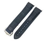 ZUC Para Omega Planet Ocean Seamaster Diver 300, hebilla de punto de correa, correa de cuero de nailon de goma de silicona, correa de 19/20/22/21mm(Blue leather,22mm)