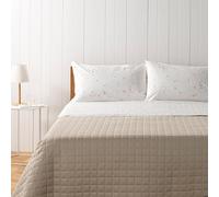 Zucchi - Juego de sábanas matrimonial, colección Ginny, percal, blanco con flores rojas