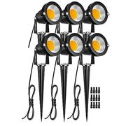 ZUCKEO Luces de paisaje de bajo voltaje, 5 W, iluminación LED de paisaje, 12 V, 24 V, focos para exteriores, impermeables, decorativas, para jardín, paisajismo, luces blancas cálidas para patio,