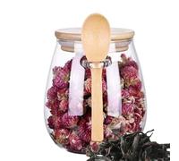 Zuckerdose mit Deckel und Löffel - Luftdichter Glasbehälter zur Lebensmittelaufbewahrung, eleganter Vorratstopf | Praktischer Küchenhelfer für Zucker, Salz, Gewürze, Kaffee, Tee, Nüsse unds Beilagen