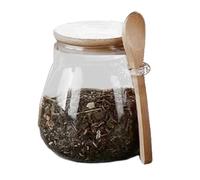 Zuckerdose mit Deckel und Löffel - Luftdichter Glasbehälter zur Lebensmittelaufbewahrung, eleganter Vorratstopf | Praktischer Küchenhelfer für Zucker, Salz, Gewürze, Kaffee, Tee, Nüsse unds Beilagen